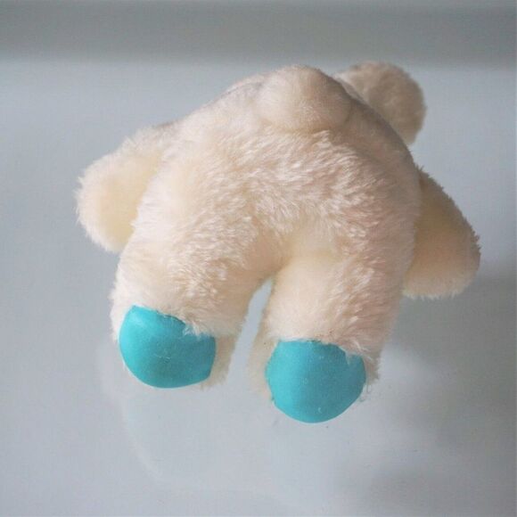 Easter Bunny White Rabbit Plush Stuffed Animal Teel Feet Ears - Picture 3 of 6